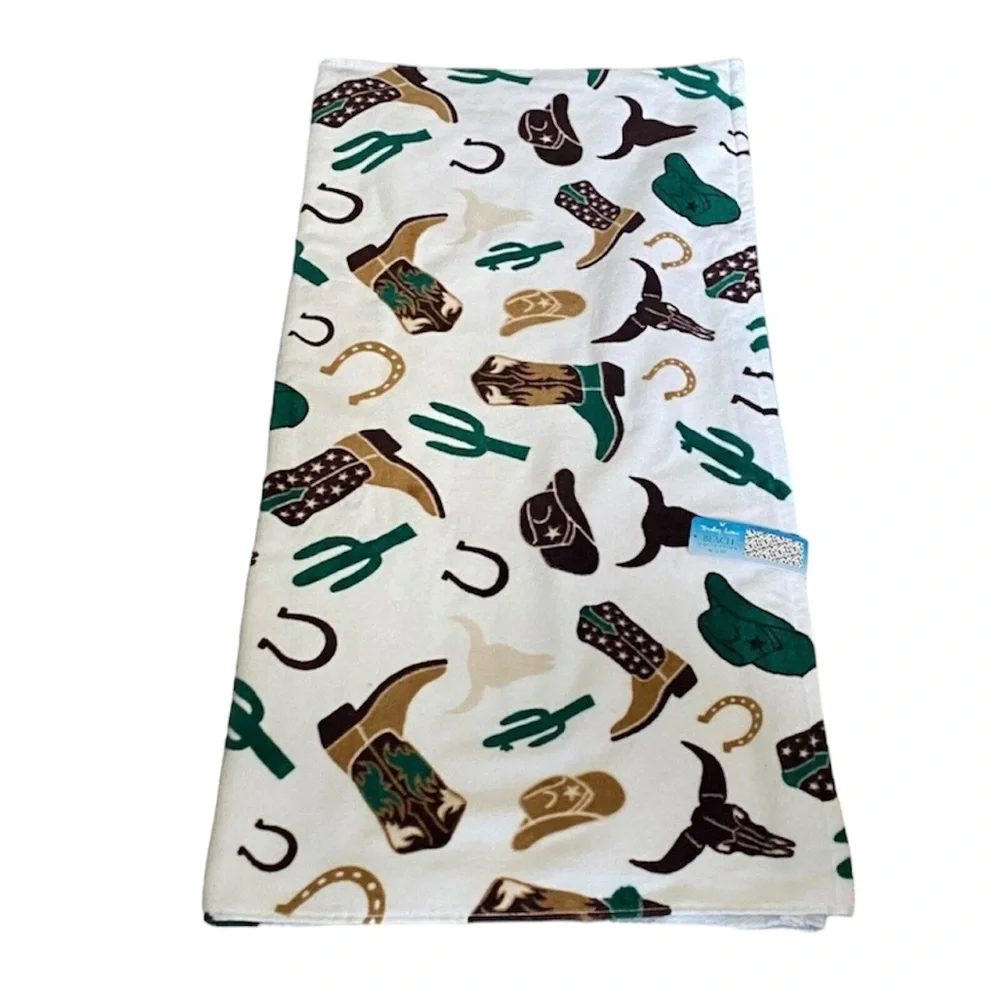 🆕 Truly Lou Western Cowboy Beach Towel Oversized VIRAL